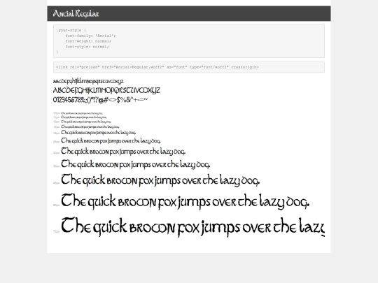 font/demo screenshot