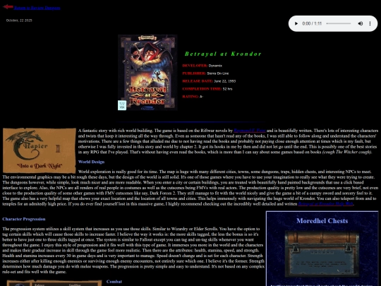 RPG Reviews/BetrayalatKrondor screenshot