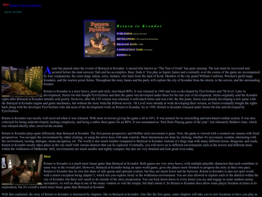 RPG Reviews/ReturntoKrondor screenshot