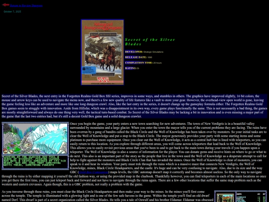 RPG Reviews/SecretoftheSilverBlades screenshot