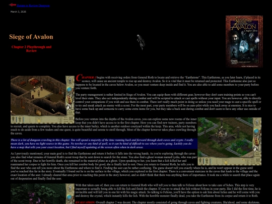 RPG Reviews/SiegeofAvalon_Ch2 screenshot