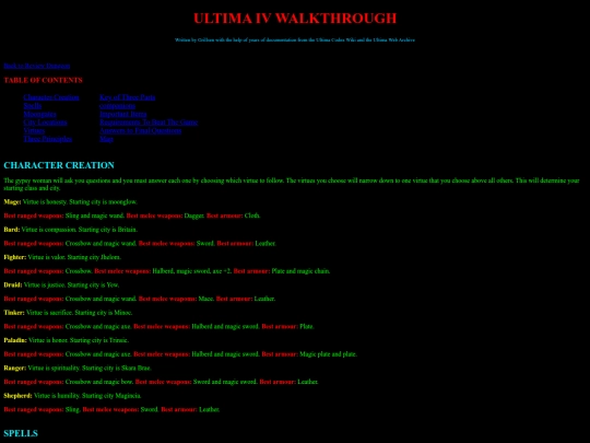 RPG Reviews/Ultima4Notes screenshot