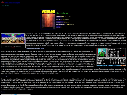 RPG Reviews/Wasteland screenshot