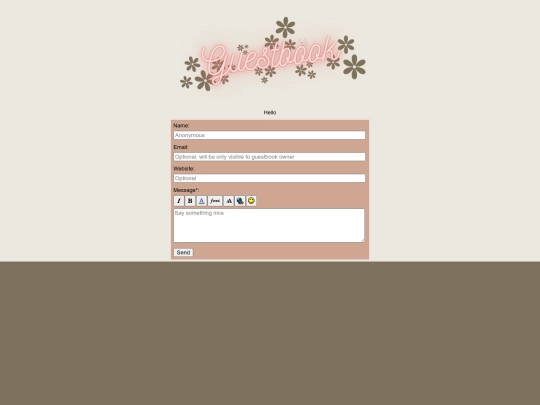 guestbook screenshot