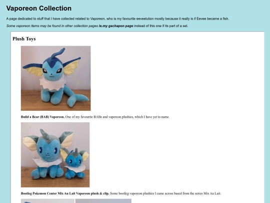 vaporeoncollection screenshot