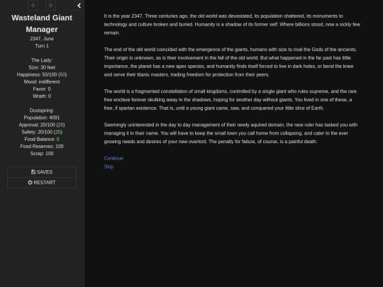 Wasteland Giant Manager 0.1 screenshot