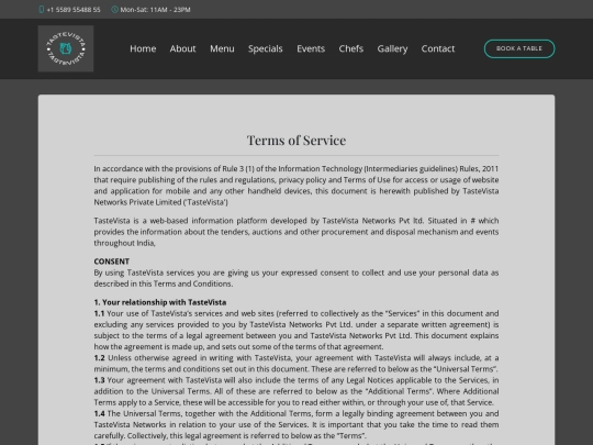 terms&condition screenshot