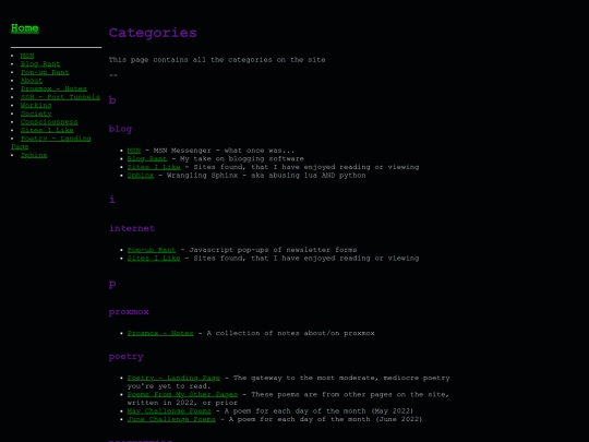 categories screenshot