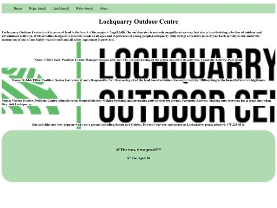 Lochquarry/Pages/About screenshot