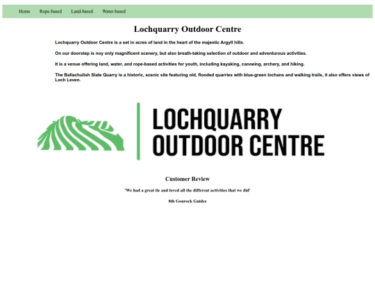 Lochquarry/Pages/Home page screenshot