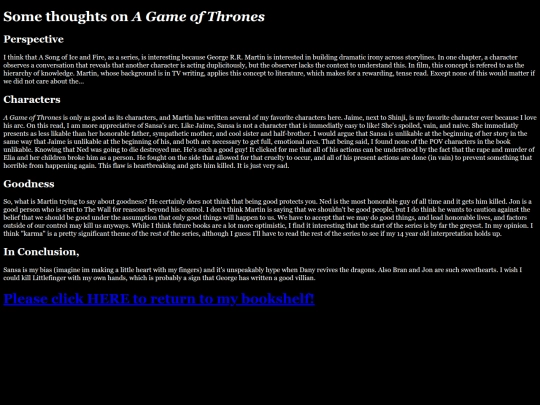 MyBookshelf/AGOTReview screenshot