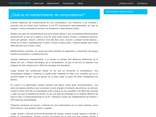 Blog/mantenimiento screenshot