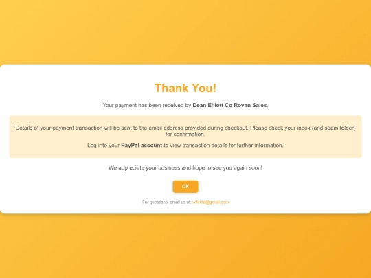 Payment Received screenshot