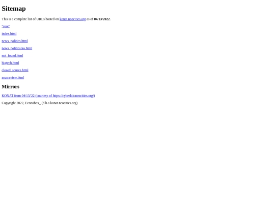 sitemap screenshot