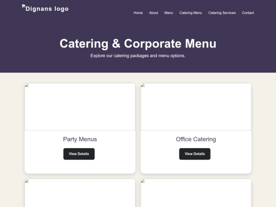 cateringMenu screenshot