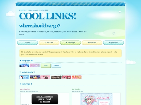 links screenshot