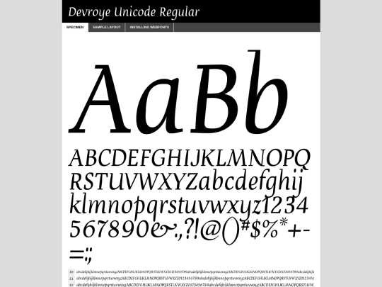 fonts/DEVROYUN-demo screenshot