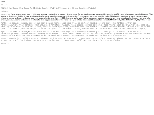 Kylie Spickler_Online News Article screenshot