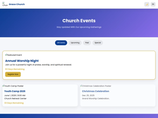 chruchmobile/events screenshot