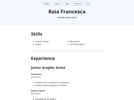 resume screenshot