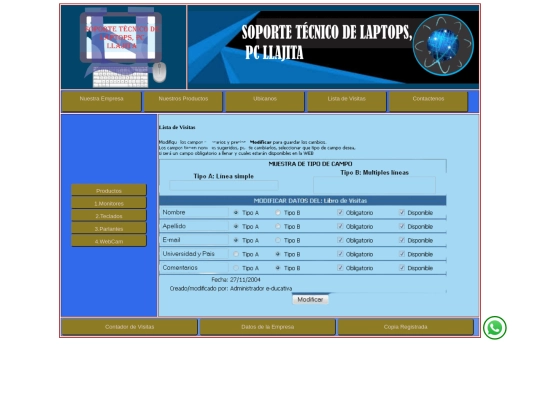 tabla/paginas/lista screenshot
