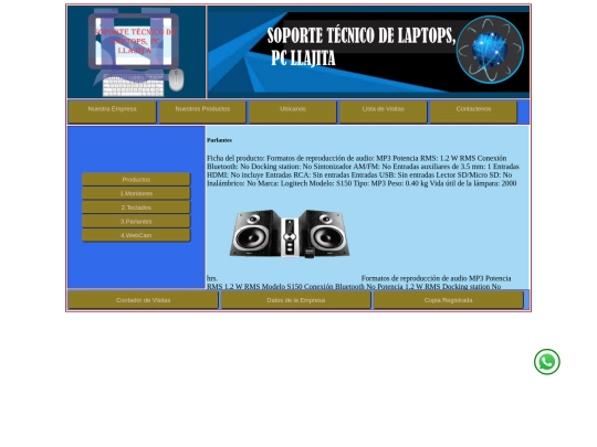 tabla/paginas/parlantes screenshot