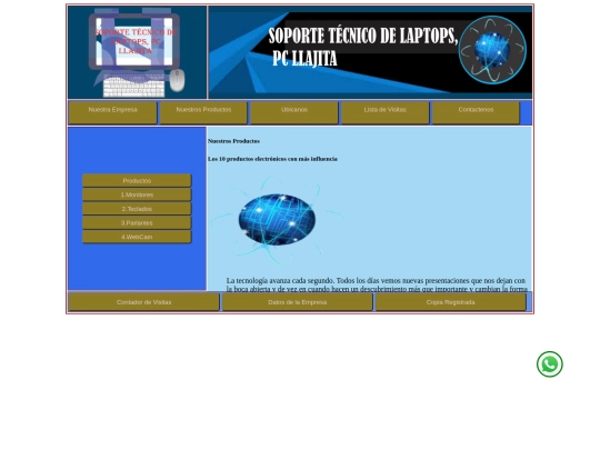 tabla/paginas/productos screenshot