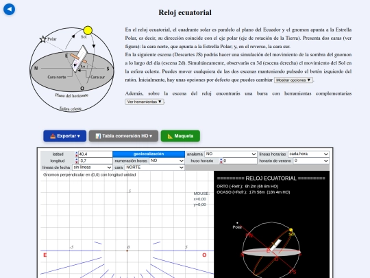 Ordenador/reloj_ecuatorial screenshot
