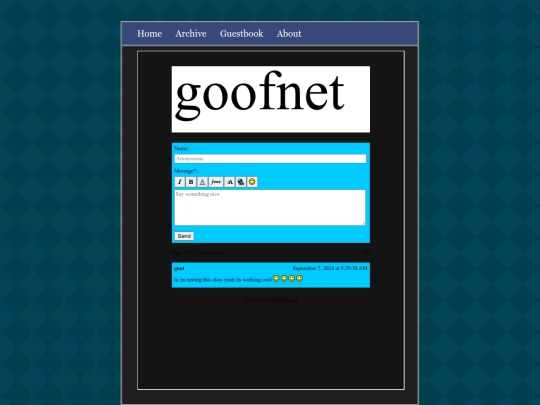 guestbook screenshot