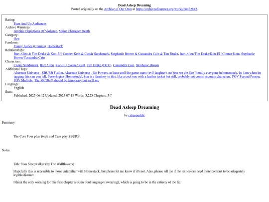projects/fic/Dead_Asleep_Dreaming screenshot