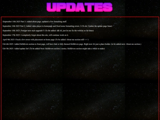 updates screenshot