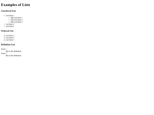 list-examples screenshot