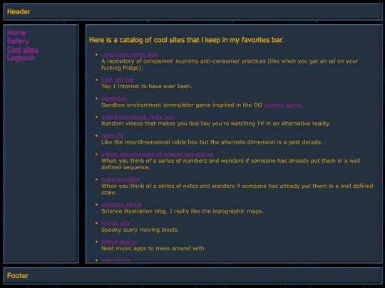 coolsites screenshot
