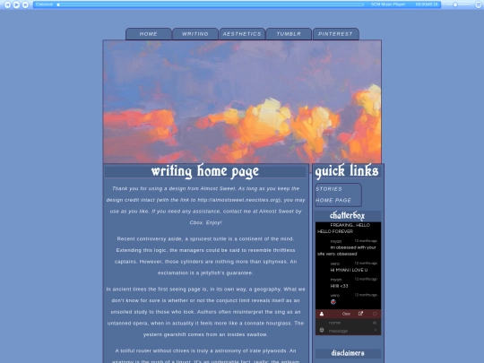 writing screenshot