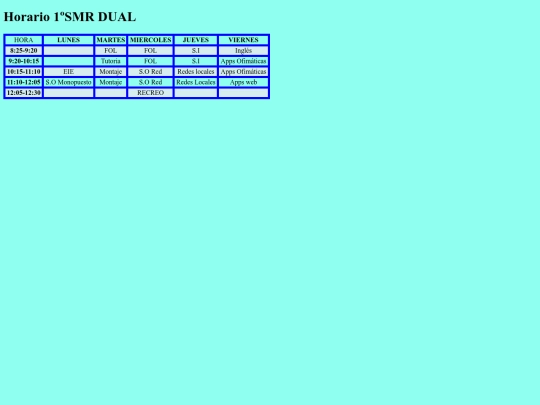 horario screenshot
