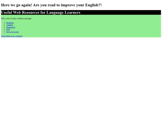UsefulWebResourcesforLanguageLearners screenshot