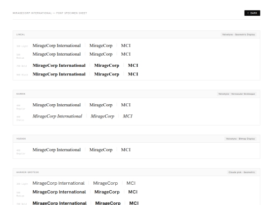 miragecorp-fonts screenshot