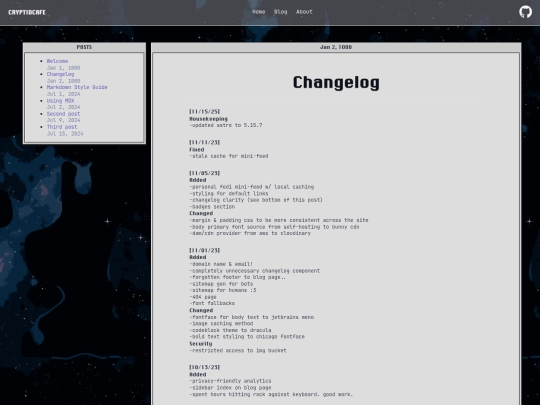 blog/changelog screenshot