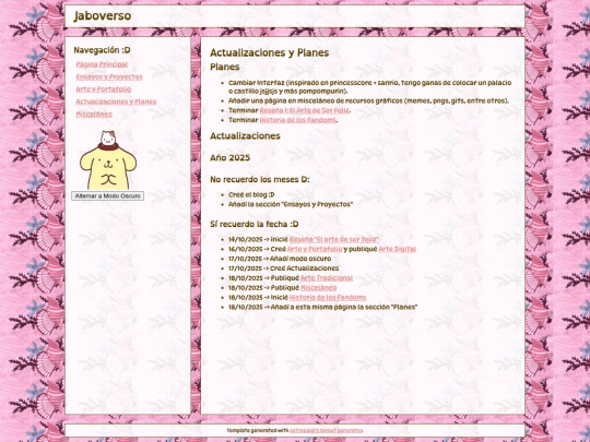 pages/actualizaciones screenshot