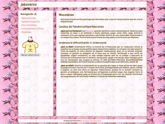pages/miscelaneo screenshot