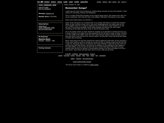 xanga-main screenshot