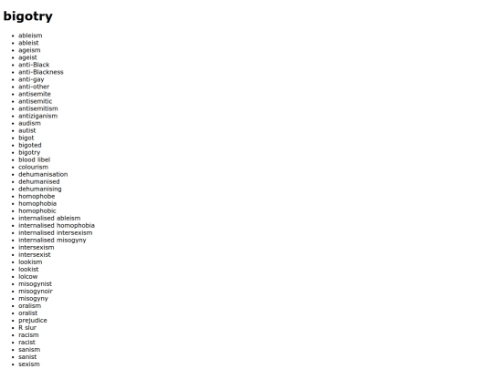 Advocacy/bigotry screenshot