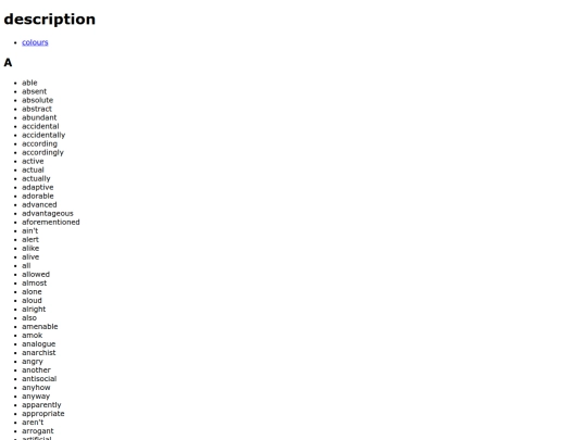 Description/description screenshot