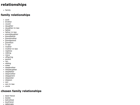 People/relationships screenshot