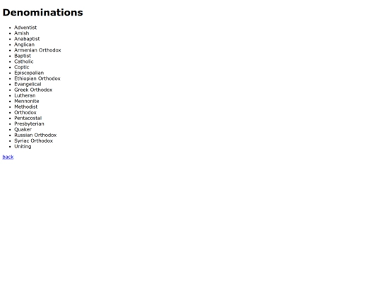 Religion/Christianity/Denominations screenshot