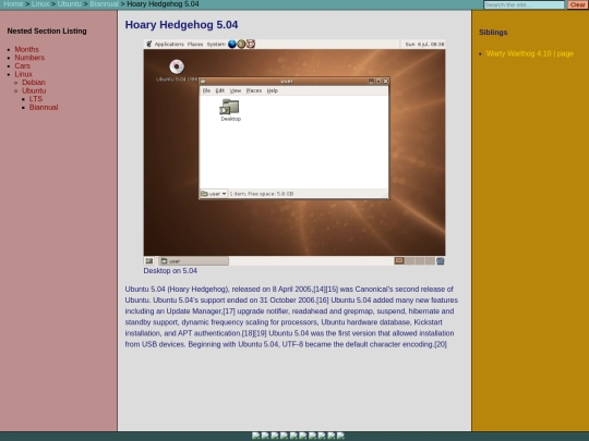 linux/ubuntu/biannual/hoary-hedgehog screenshot