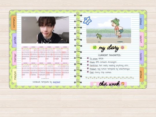 diary screenshot