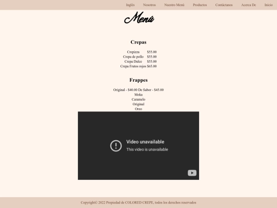 menu screenshot