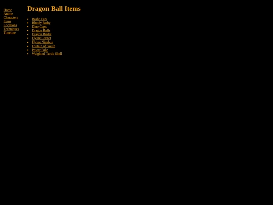 items screenshot