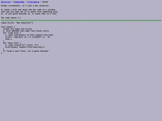 prog/hexer screenshot